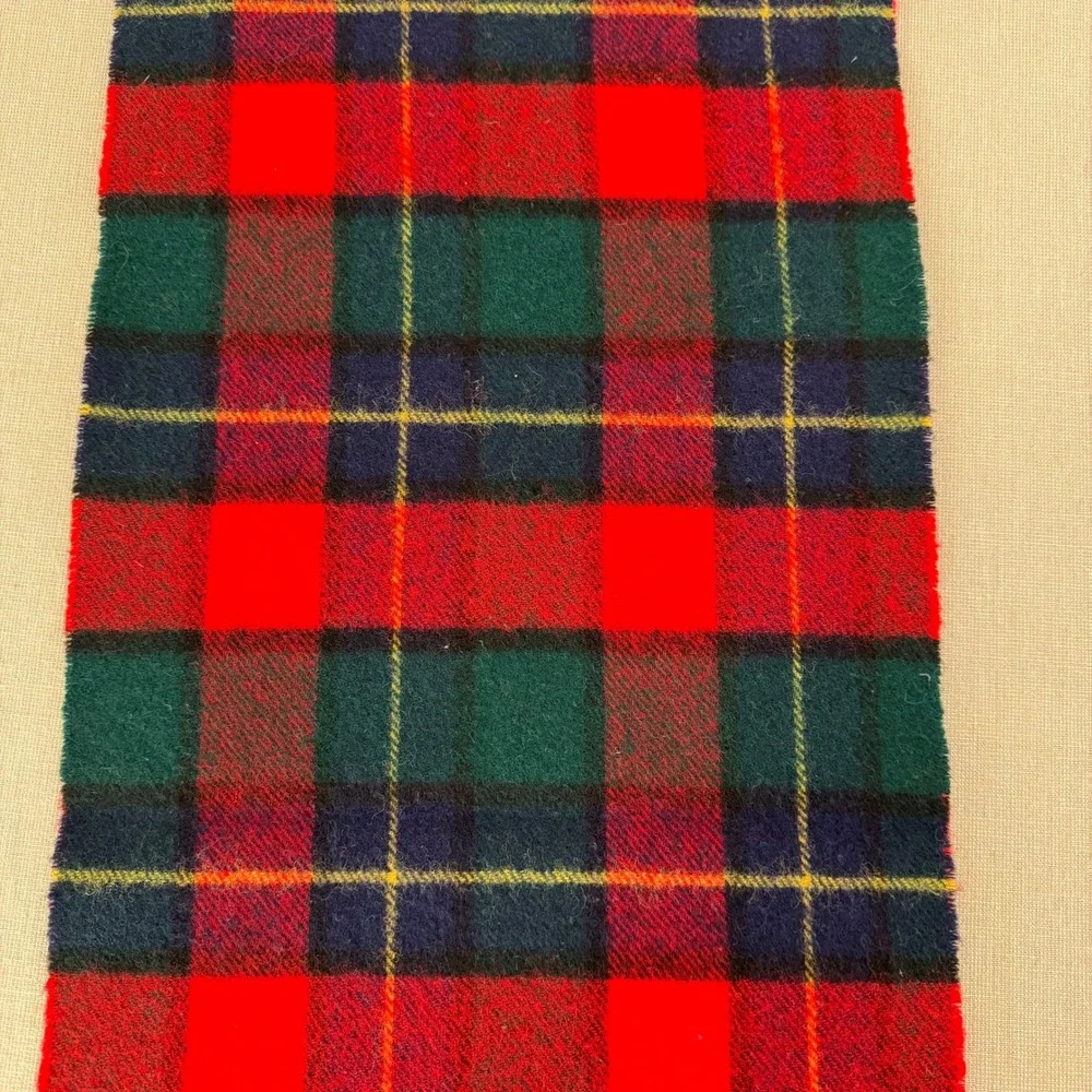 Vintage Burberrys‎ Wool Scarf Green/Blue/Red/Yellow Plaid